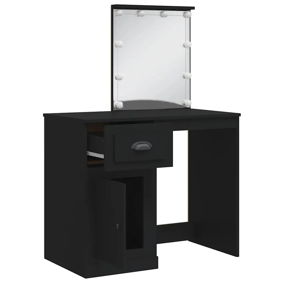 Coiffeuse avec lumières LED noir 90x42x132,5cm - 4