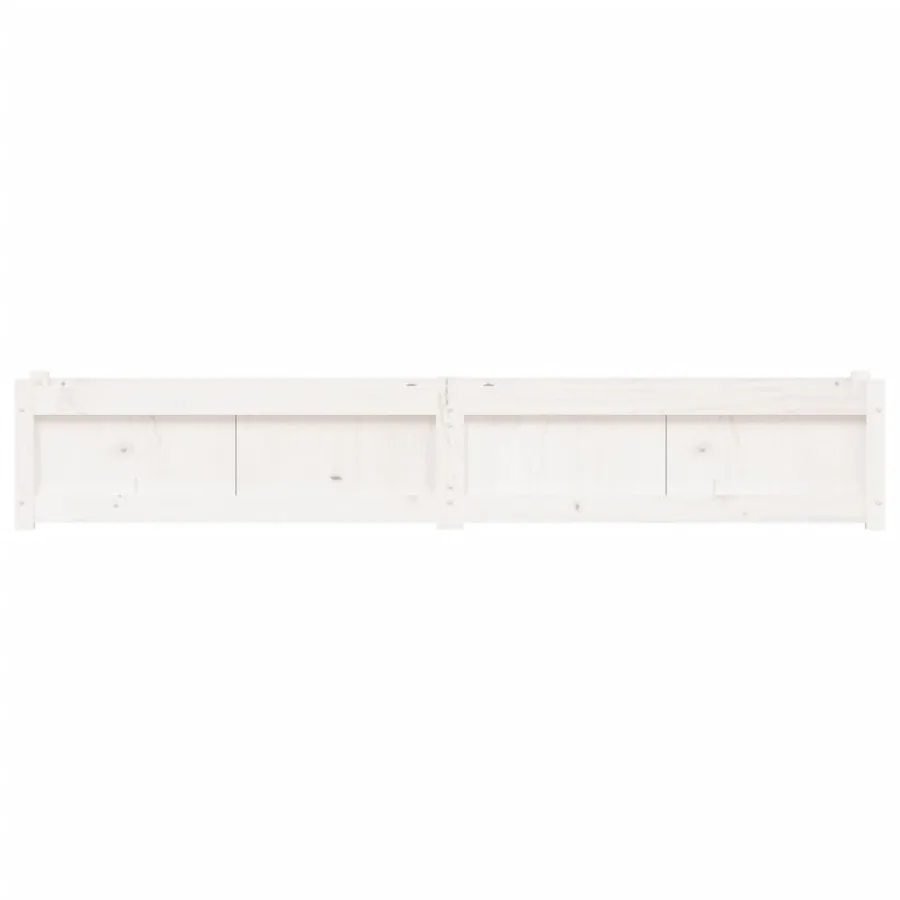 Jardinière blanc 180x31x31 cm bois de pin massif - 5