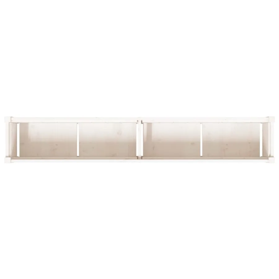 Jardinière blanc 180x31x31 cm bois de pin massif - 8