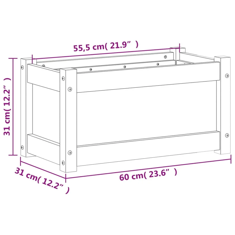 Jardinières 2 pcs bois de pin massif - 12