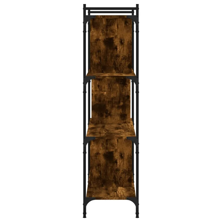 Bibliothèque 4 niveaux chêne fumé 76x32x123cm bois d'ingénierie - 5