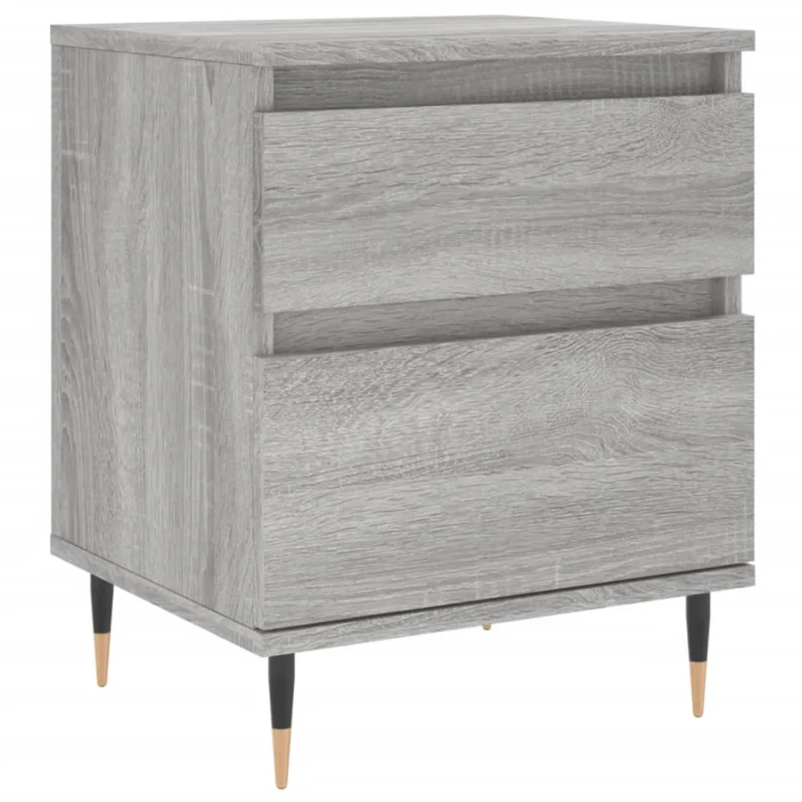 Table de chevet sonoma gris 40x35x50 cm bois d’ingénierie - 2