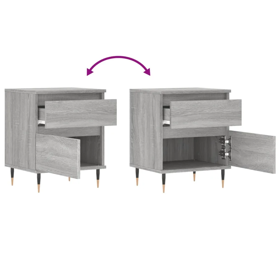 Table de chevet sonoma gris 40x35x50 cm bois d’ingénierie - 8