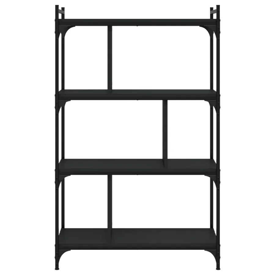 Bibliothèque à 4 niveaux noir 76x32x123 cm bois d'ingénierie - 3