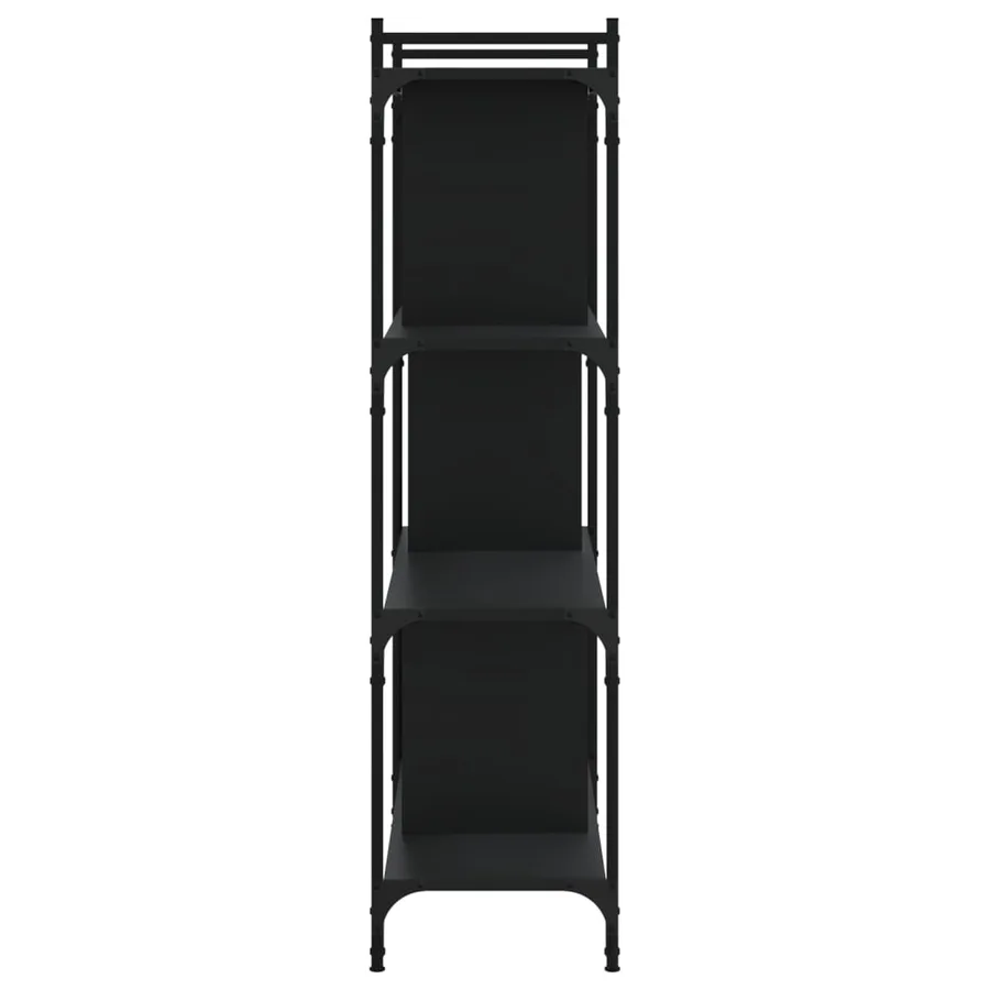 Bibliothèque à 4 niveaux noir 76x32x123 cm bois d'ingénierie - 5