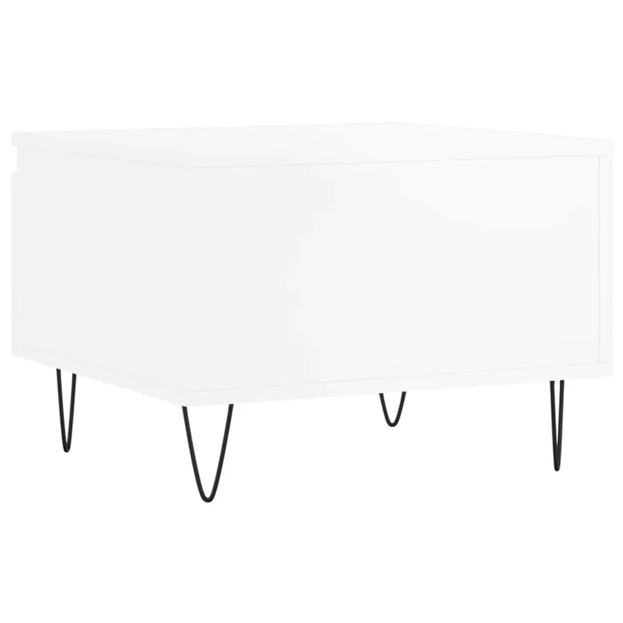 Tables basses 2 pcs blanc brillant 50x46x35cm bois d'ingénierie - 9