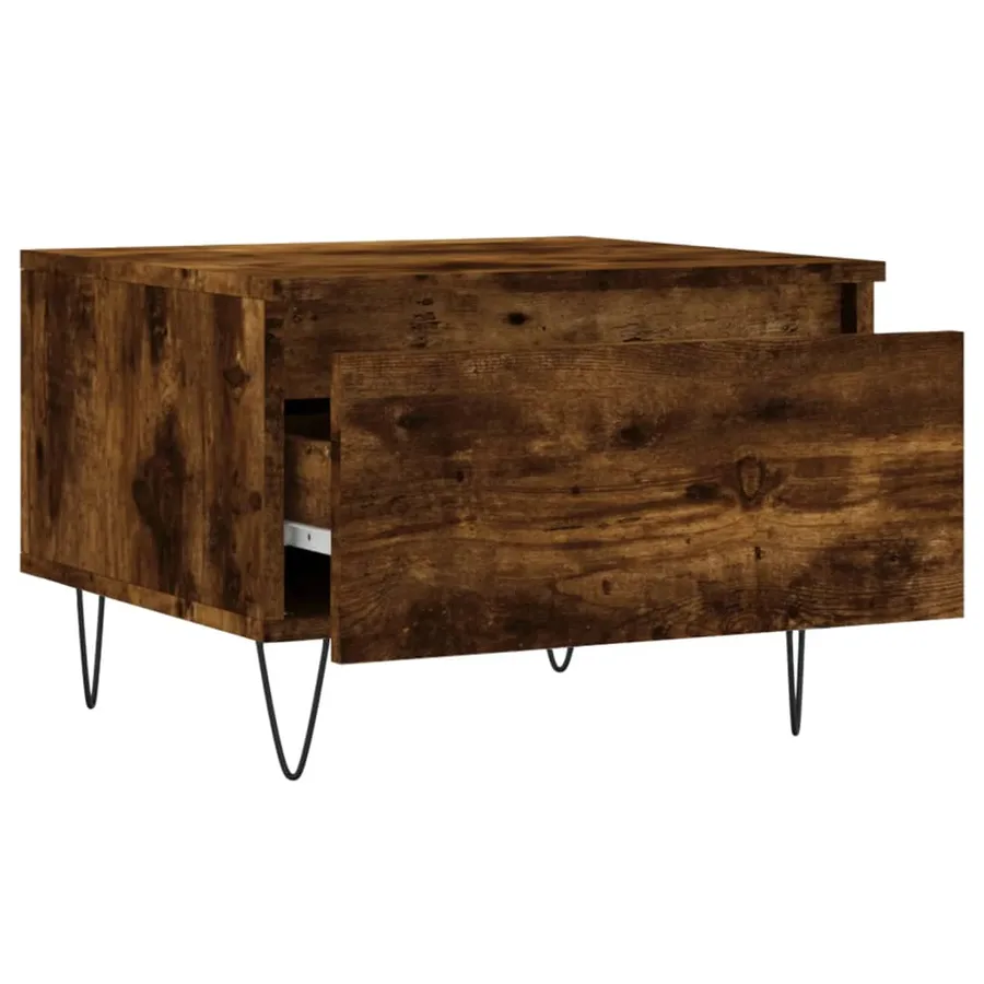 Tables basses 2 pcs chêne fumé 50x46x35 cm bois d'ingénierie - 7