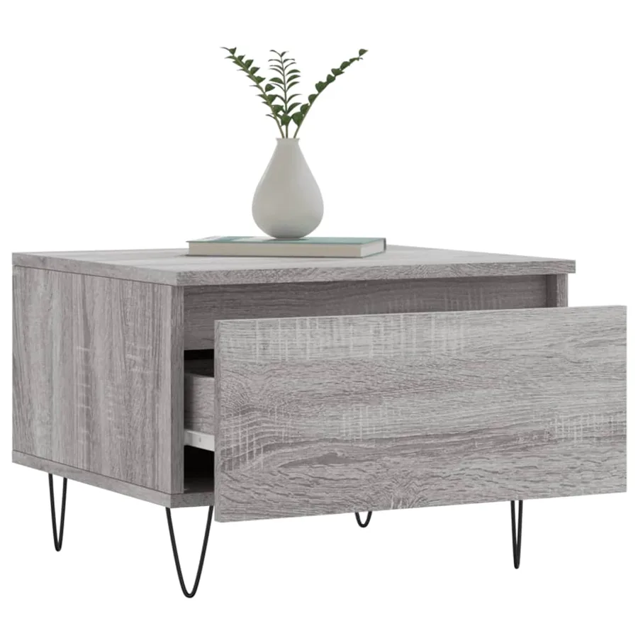 Tables basses 2 pcs sonoma gris 50x46x35 cm bois d'ingénierie - 4