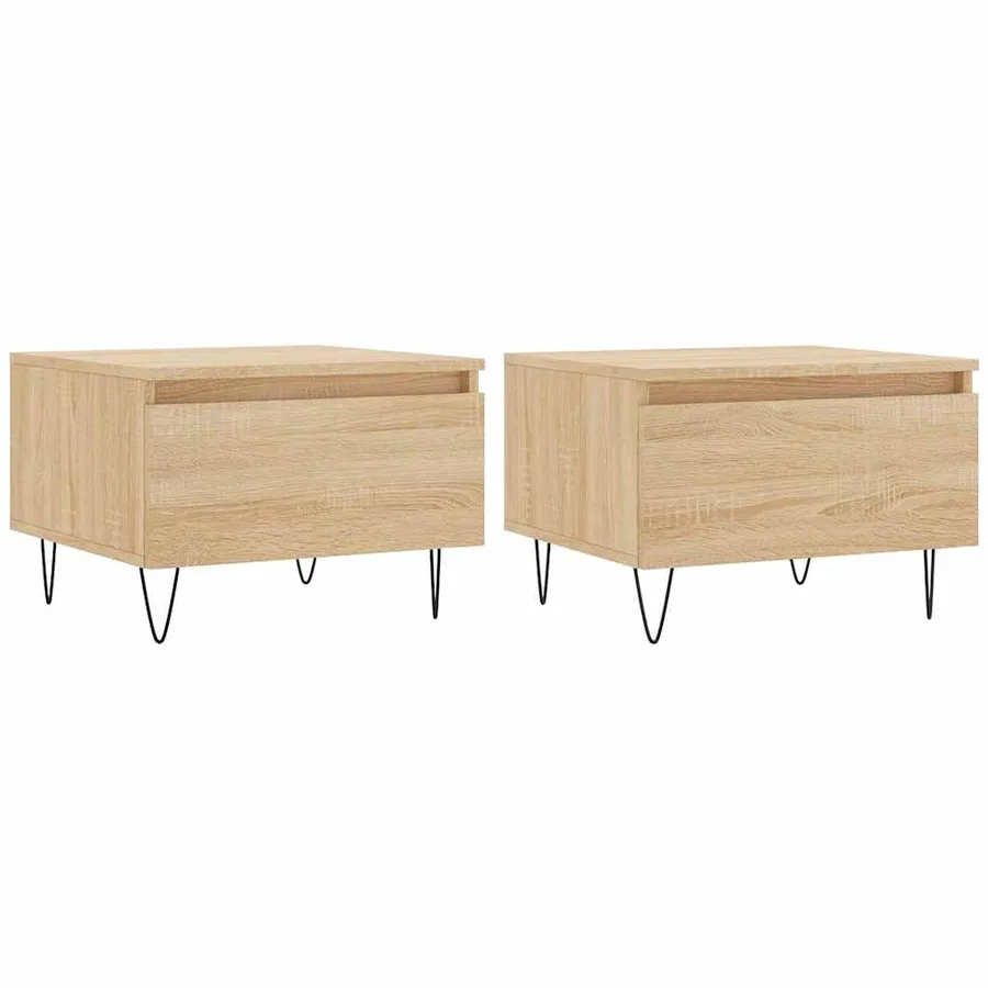 Tables basses 2 pcs chêne sonoma 50x46x35 cm bois d'ingénierie - 2