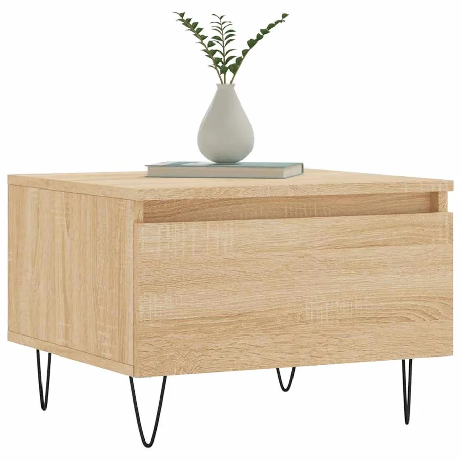 Tables basses 2 pcs chêne sonoma 50x46x35 cm bois d'ingénierie - 3