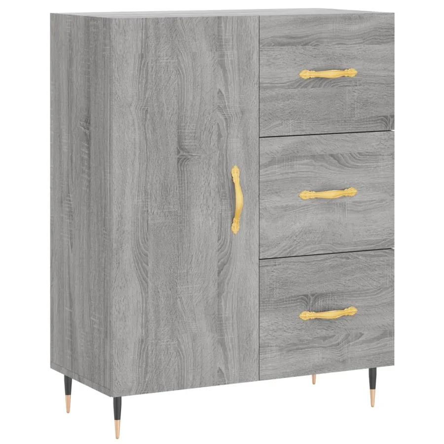Buffet haut Sonoma gris 69,5x34x180 cm Bois d'ingénierie - 6