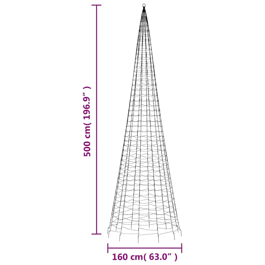 Sapin de Noël à LED 1534 LED blanc 500 cm - 11