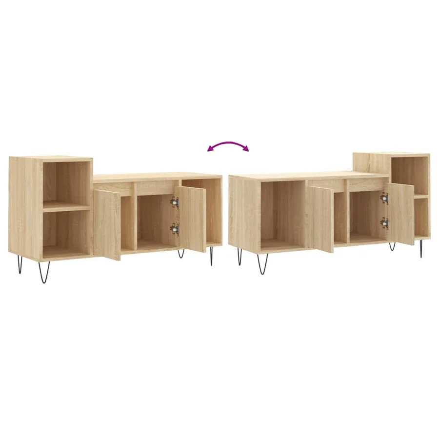 Meuble TV Chêne sonoma 100x35x55 cm Bois d'ingénierie - 9