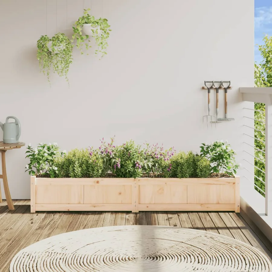 Jardinière 180x31x31 cm bois de pin massif - 3