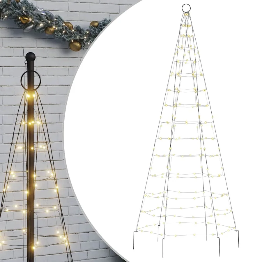 Sapin de Noël à LED 200 LED blanc 180 cm - 2