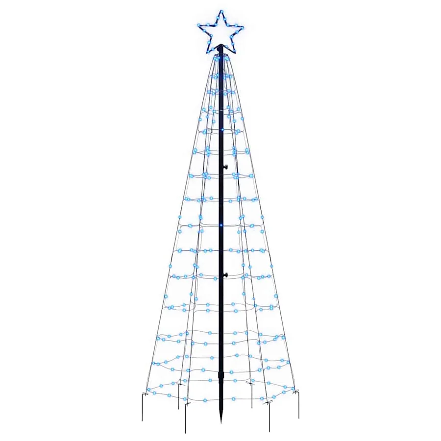 Sapin de Noël à LED avec piquets 220 LED bleu 180 cm - 4