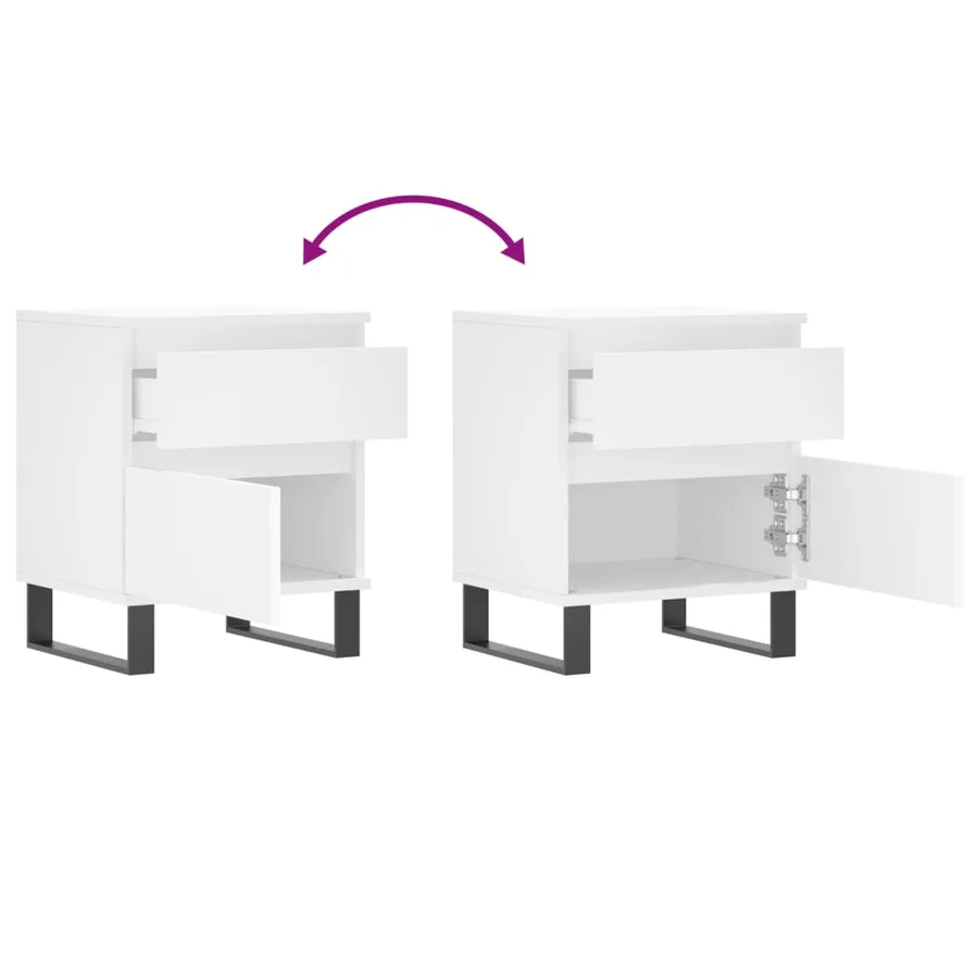 Tables de chevet 2 pcs blanc 40x35x50 cm bois d’ingénierie - 10