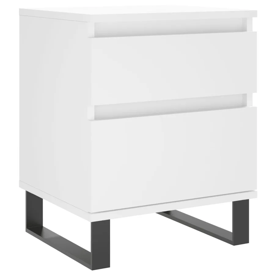 Tables de chevet 2 pcs blanc 40x35x50 cm bois d’ingénierie - 5
