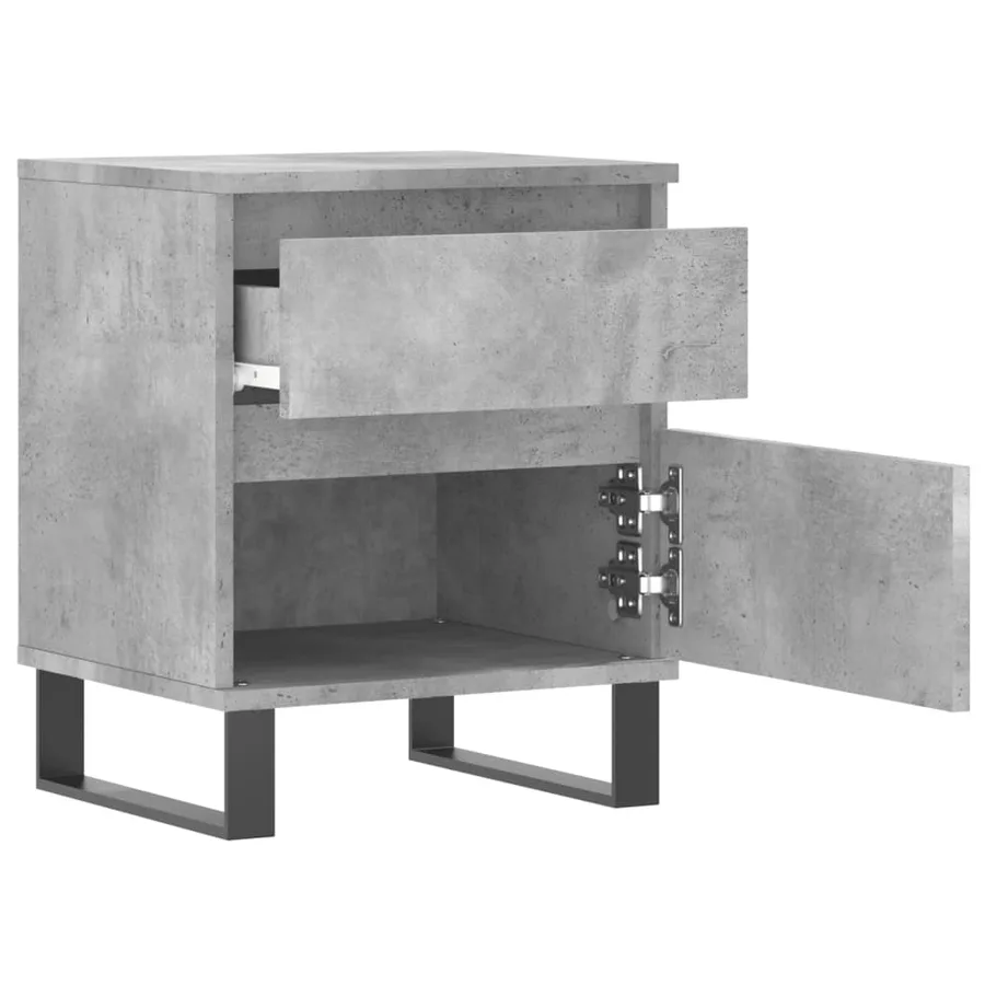 Tables de chevet 2 pcs gris béton 40x35x50 cm bois d’ingénierie - 5