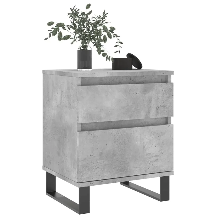 Tables de chevet 2 pcs gris béton 40x35x50 cm bois d’ingénierie - 8