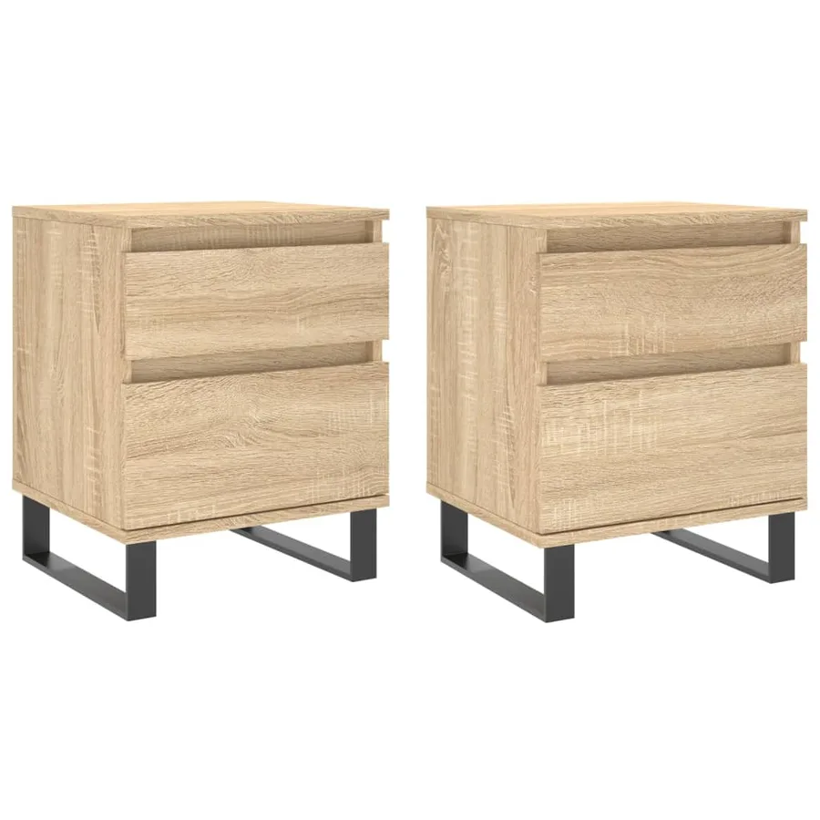 Tables de chevet 2 pcs chêne sonoma 40x35x50 cm bois ingénierie - 2