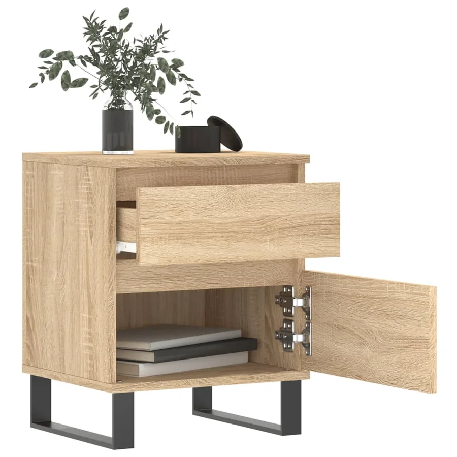Tables de chevet 2 pcs chêne sonoma 40x35x50 cm bois ingénierie - 8