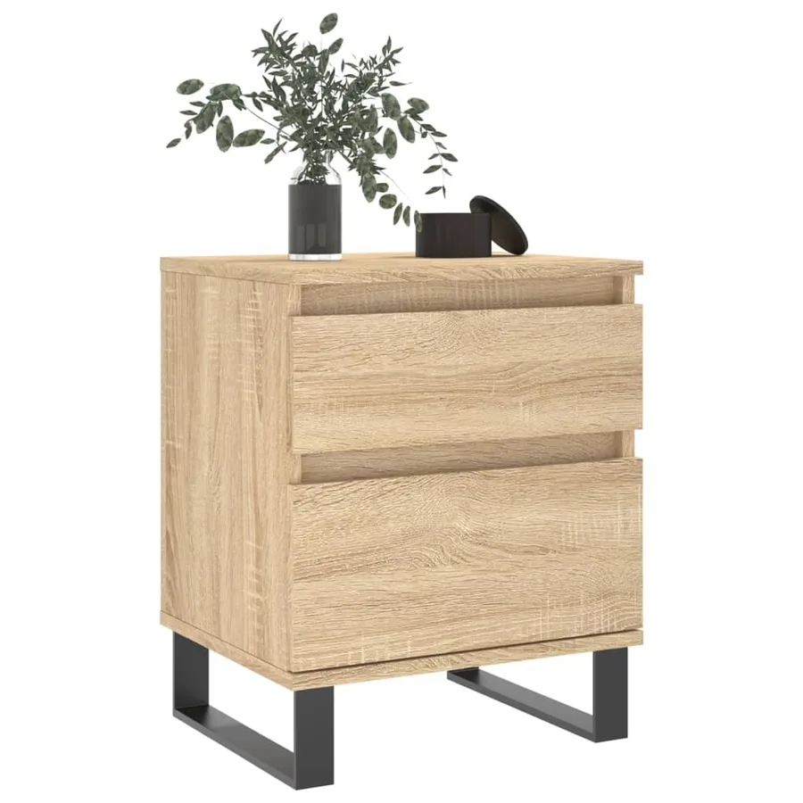 Tables de chevet 2 pcs chêne sonoma 40x35x50 cm bois ingénierie - 9