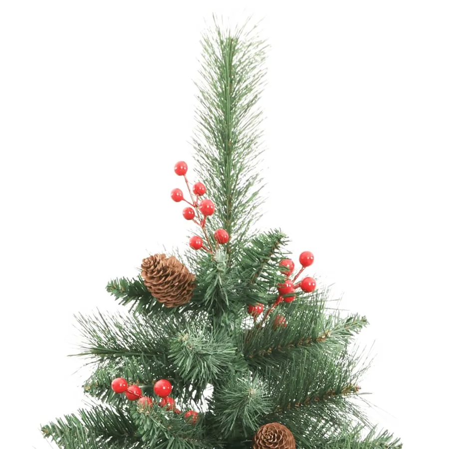Sapin de Noël artificiel avec pommes de pin et baies 210 cm - 4