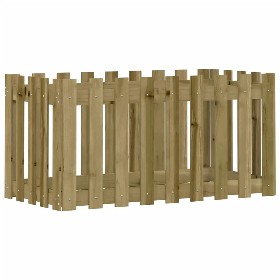 Lit surélevé de jardin design de clôture bois de pin imprégné - 4