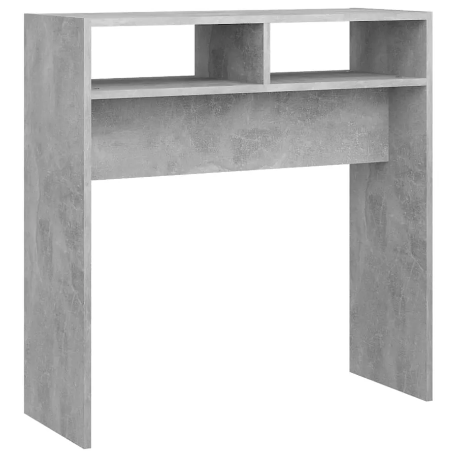 Table console gris béton 78x30x80 cm bois d'ingénierie - 2