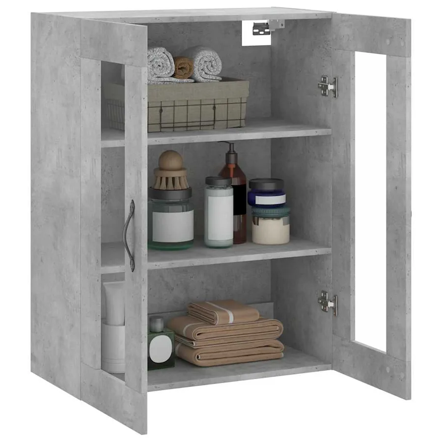 Armoire murale gris béton 69,5x34x90 cm bois d'ingénierie - 5
