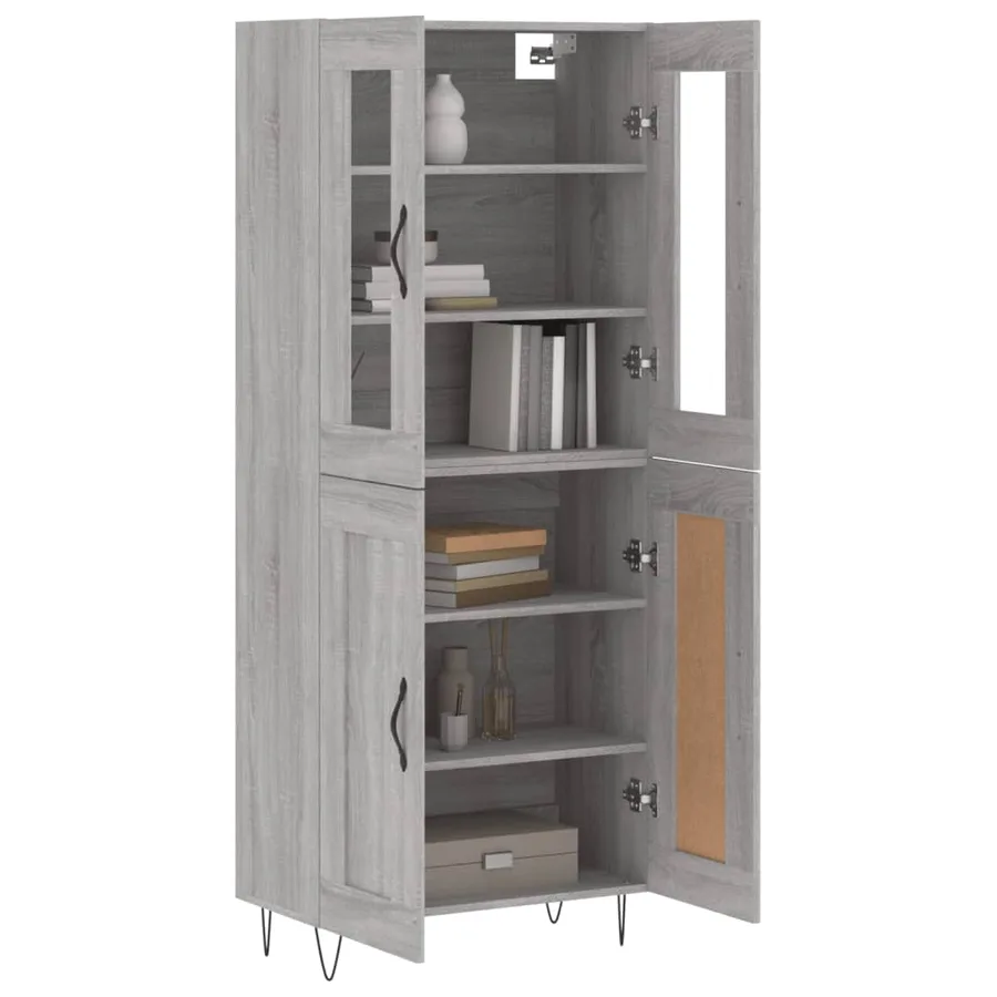 Buffet haut Sonoma gris 69,5x34x180 cm Bois d'ingénierie - 3