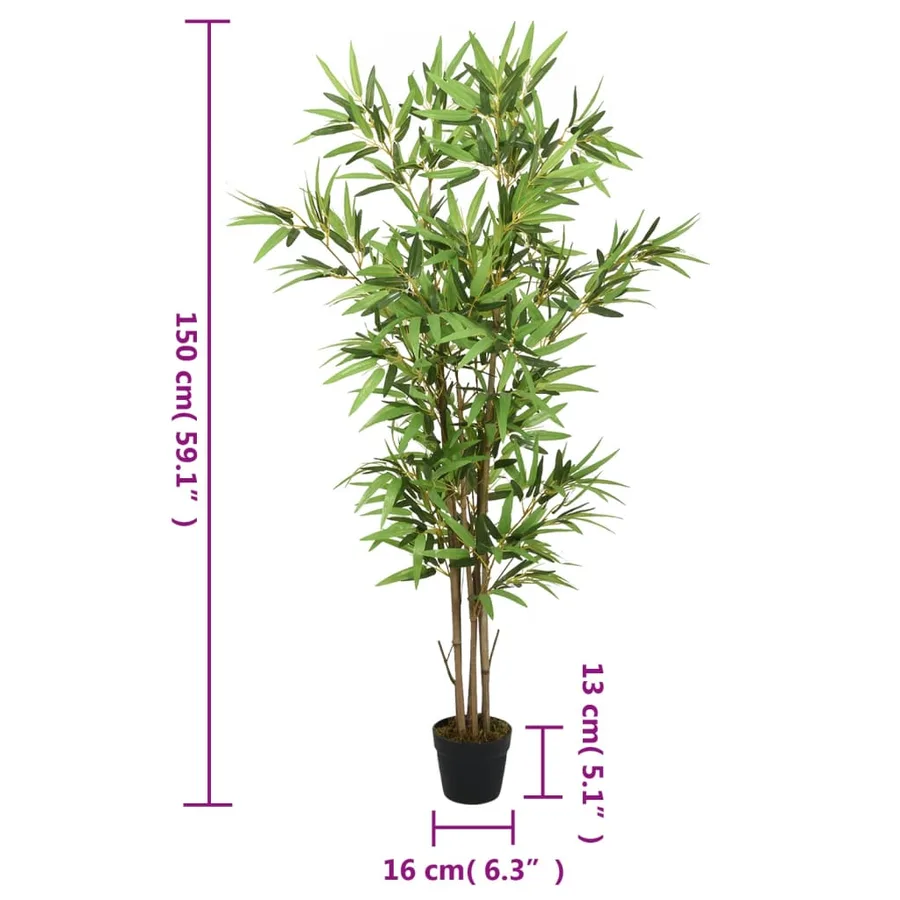 Bambou artificiel 828 feuilles 150 cm vert - 4