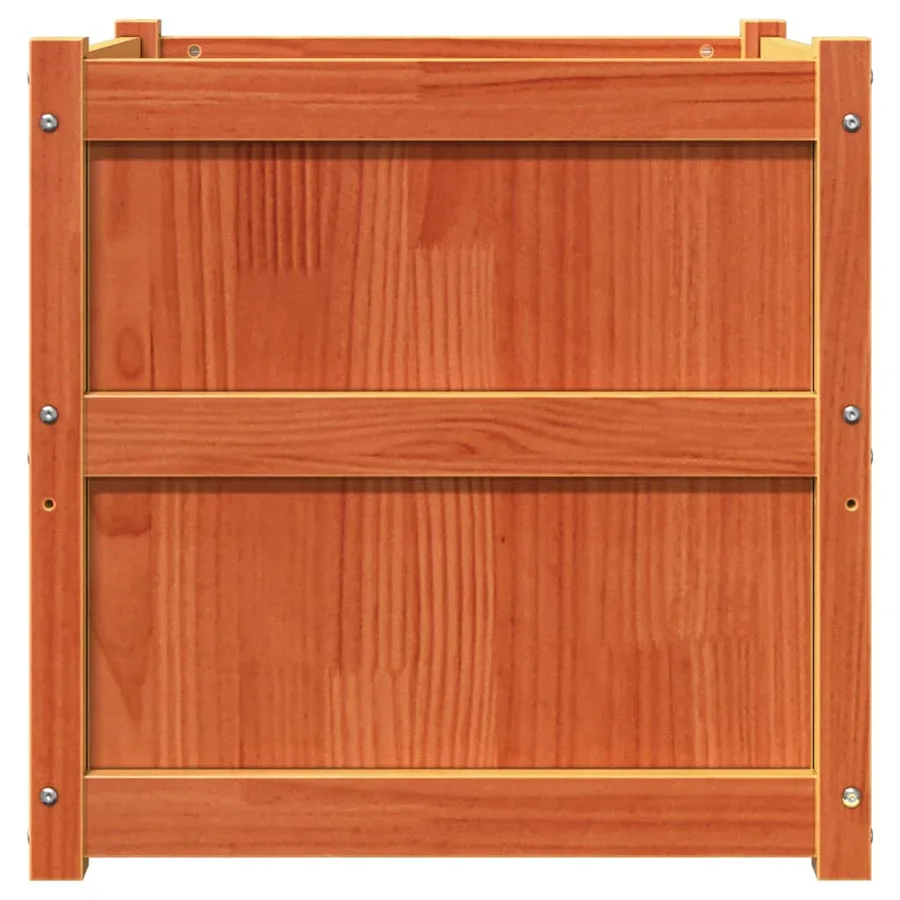 Jardinière cire marron 60x60x60 cm bois de pin massif - 6