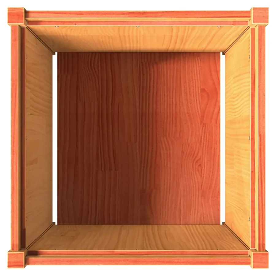 Jardinière cire marron 60x60x60 cm bois de pin massif - 8