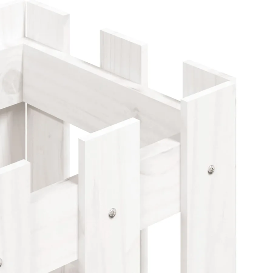 Jardinière avec design de clôture blanc 30x30x30 cm pin massif - 7