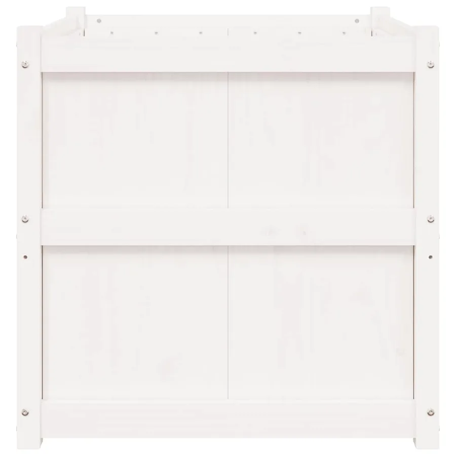 Jardinière blanc 70x70x70 cm bois de pin massif - 5