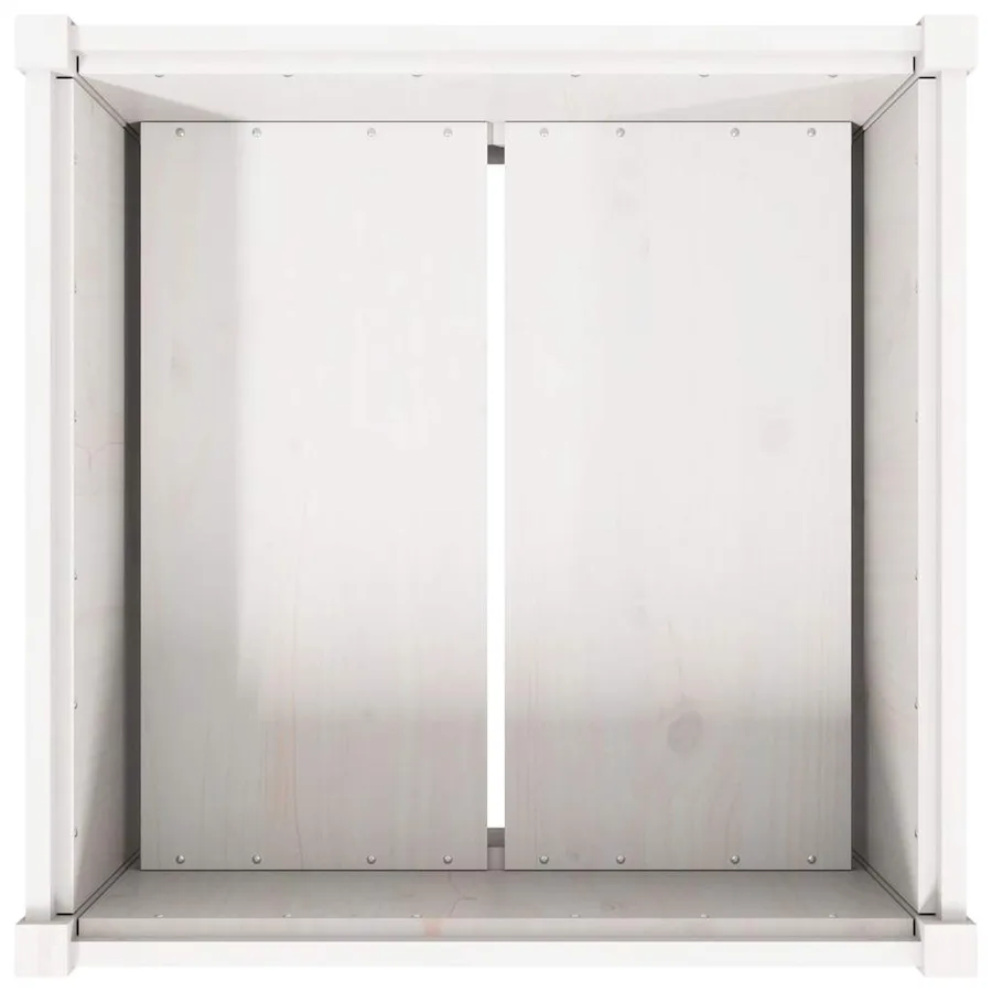 Jardinière blanc 70x70x70 cm bois de pin massif - 8