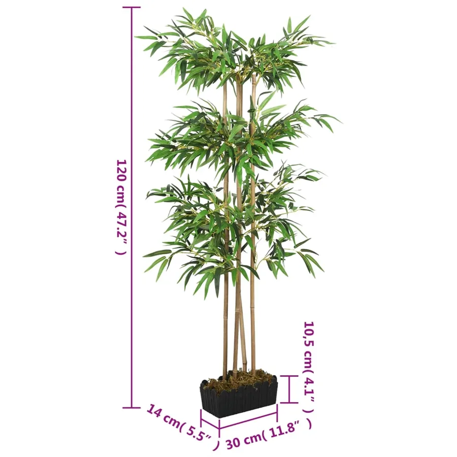 Bambou artificiel 760 feuilles 120 cm vert - 5