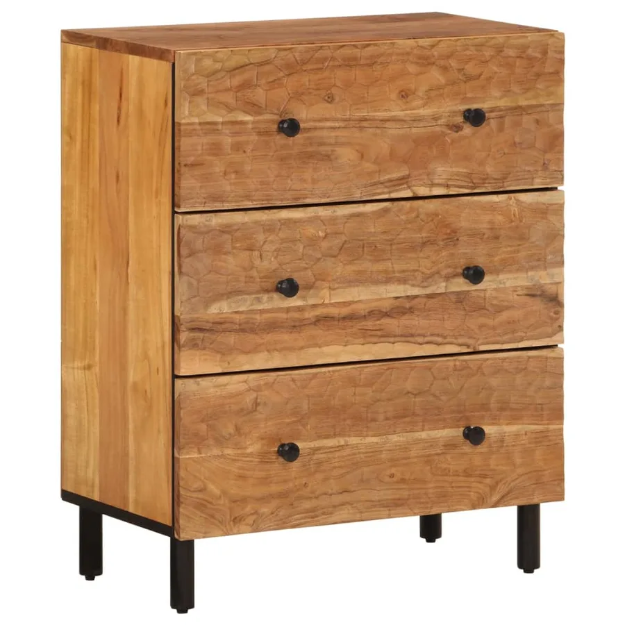 Armoires latérales 2 pcs 60x33x75 cm bois massif d'acacia - 5