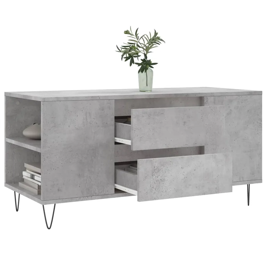 Table basse gris béton 102x44,5x50 cm bois d'ingénierie - 4