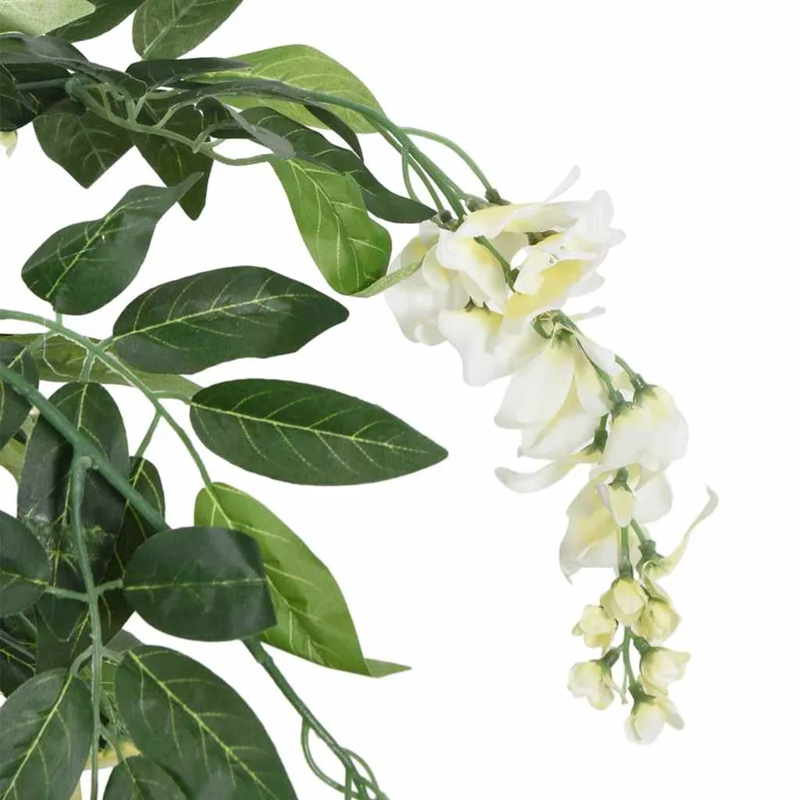 Glycine artificielle 1260 feuilles 180 cm vert et blanc - 3