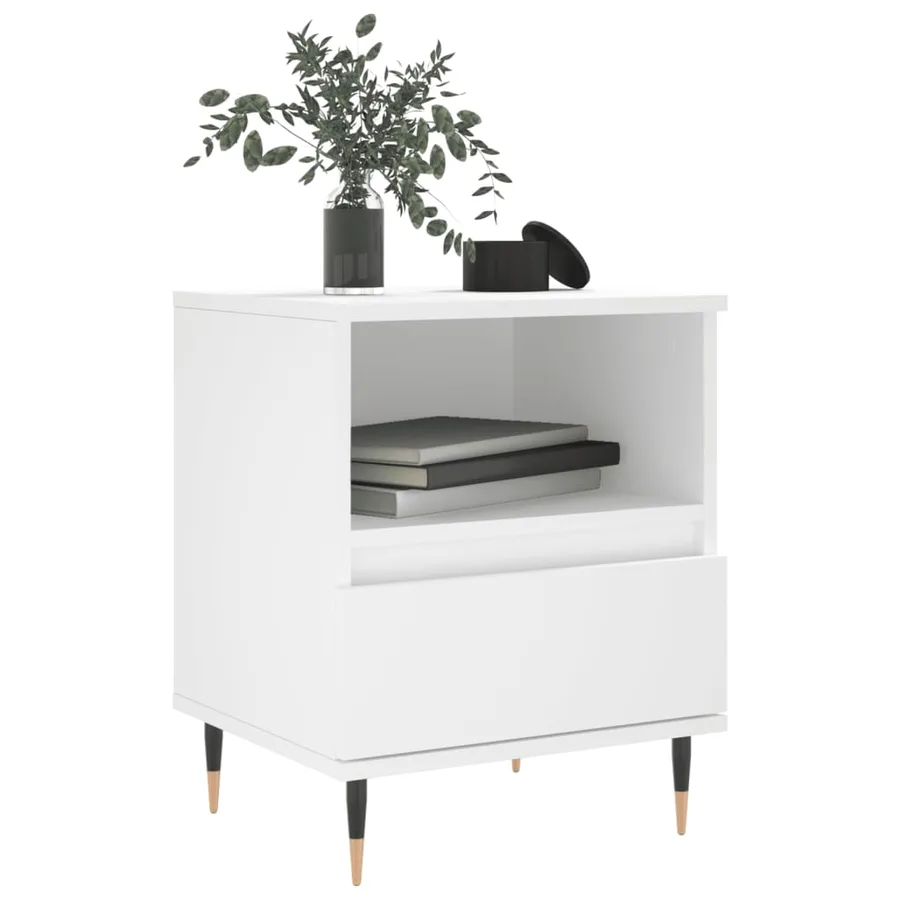 Tables de chevet 2 pcs blanc 40x35x50 cm bois d’ingénierie - 3