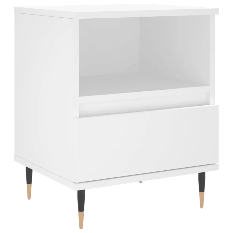 Tables de chevet 2 pcs blanc 40x35x50 cm bois d’ingénierie - 5