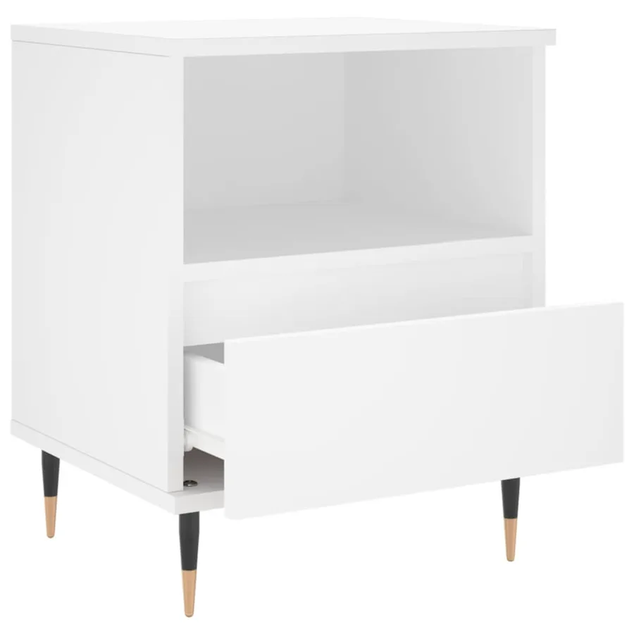 Tables de chevet 2 pcs blanc 40x35x50 cm bois d’ingénierie - 6