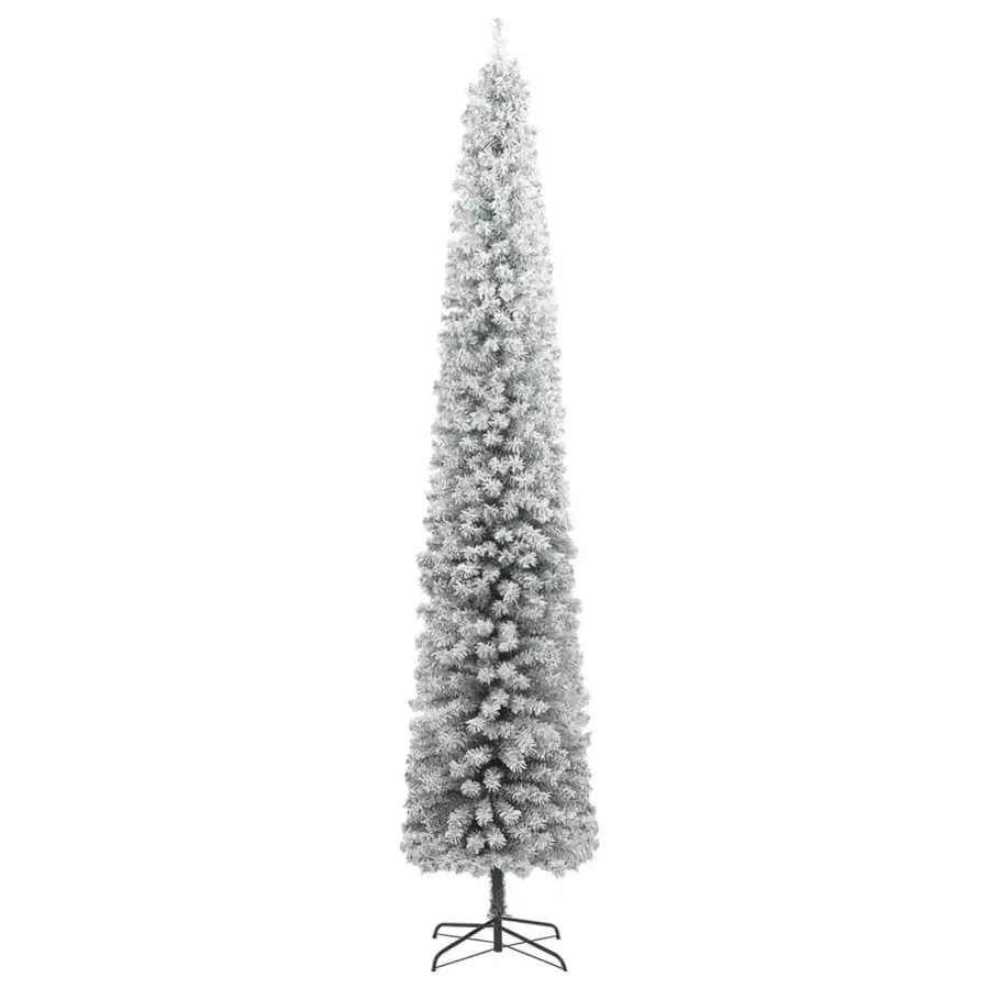 Sapin de Noël mince avec support et flocon de neige 270 cm PVC - 2