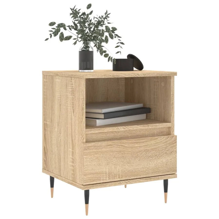 Tables de chevet 2 pcs chêne sonoma 40x35x50 cm bois ingénierie - 3