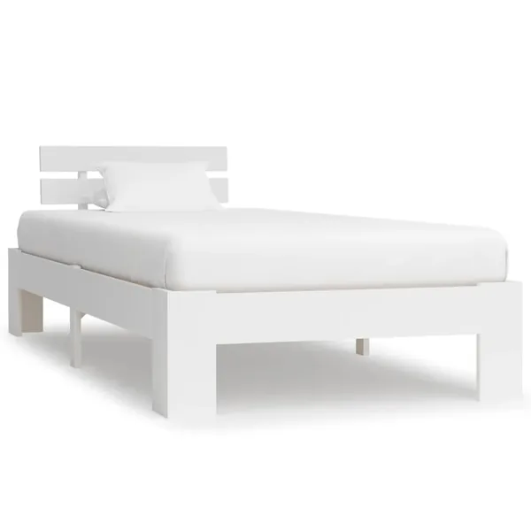 Cadre de lit sans matelas blanc bois de pin massif 90x200 cm