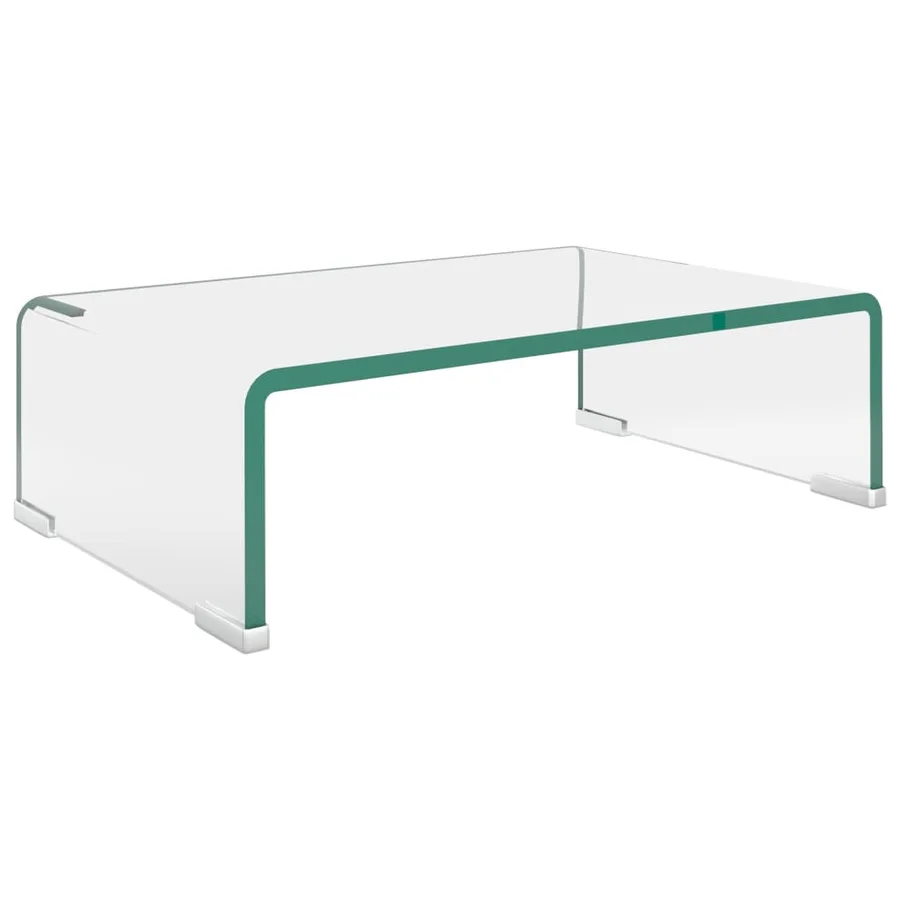 Meuble TV/pour moniteur 40x25x11 cm verre transparent - 2