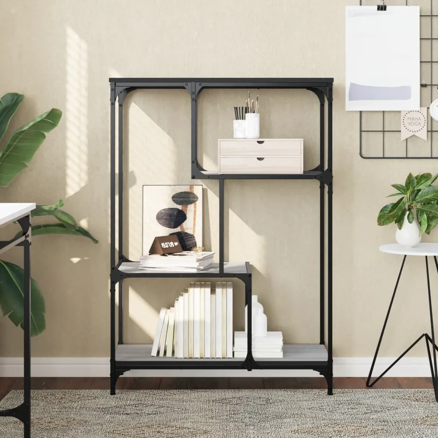 Bibliothèque sonoma gris 81x36x115cm bois d'ingénierie et acier